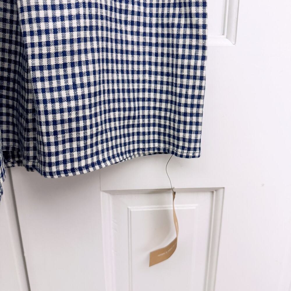 Reformation Orzo Linen Gingham Checkered Blue Skirt (Size 8) - Picture 6 of 9